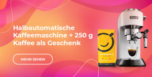 Halbautomatische Kaffeemaschine + 250 g Caprissimo Fragrante Kaffee als Geschenk