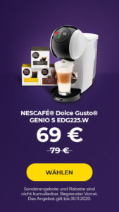 Kaffeemaschine NESCAFÉ® Dolce Gusto® GENIO S EDG225.W nur 69 €