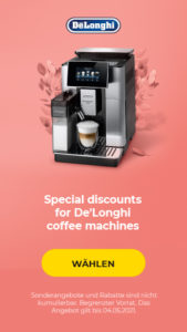Sonderrabatte für De'Longhi Kaffeemaschinen