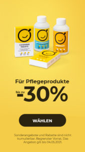 Für Pflegeprodukte bis zu -30%