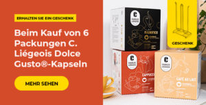 Kaufen Sie 6 Packungen C. Liégeois Dolce Gusto®-Kapseln und erhalten Sie ein Geschenk!