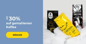 Bis zu -30% auf gemahlenen Kaffee