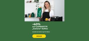 -40% auf CAPRISETTE „Italiano“ Kaffee
