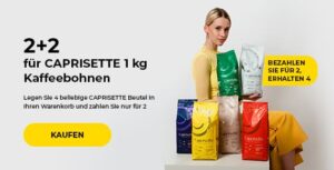 2+2 für CAPRISETTE 1 kg Kaffeebohnen