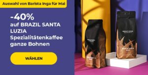 40% auf BRAZIL SANTA LUZIA Spezialitätenkaffee ganze Bohnen