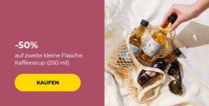 50% auf zweite kleine Flasche Kaffeesirup (250 ml)