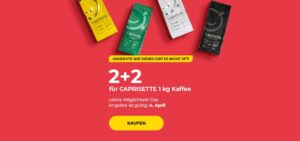 2+2 für CAPRISETTE 1 kg Kaffee