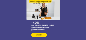 40% auf BRAZIL SANTA LUZIA Spezialitätenkaffee ganze Bohnen