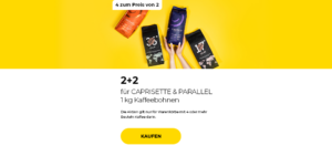 2+2 für CAPRISETTE & PARALLEL 1 kg Kaffeebohnen